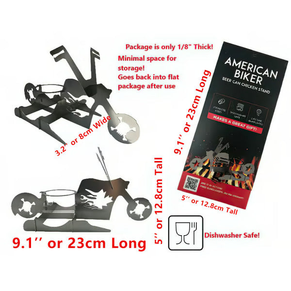Portable chicken stand Beer- American motorcycle BBQ